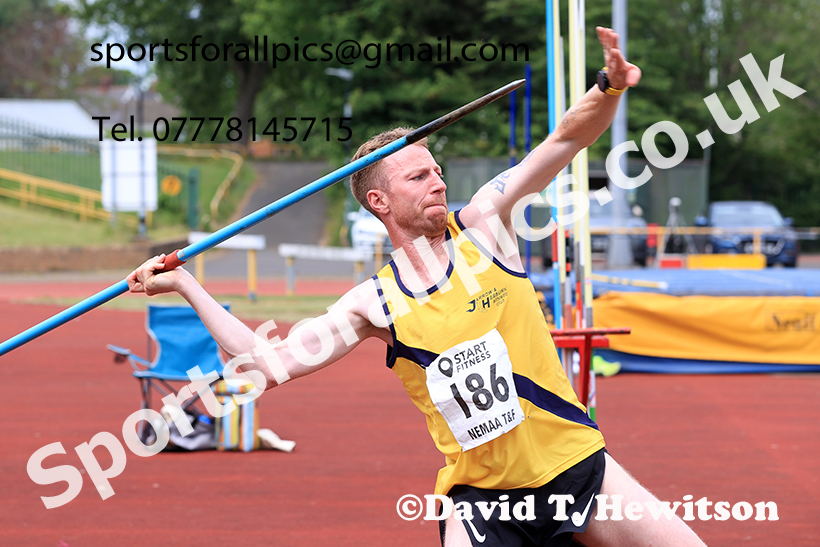 Mens javelin, 2025 NEMAA Track and Field, Monkton. Photo: David T. Hewitson/Sports for All Pics